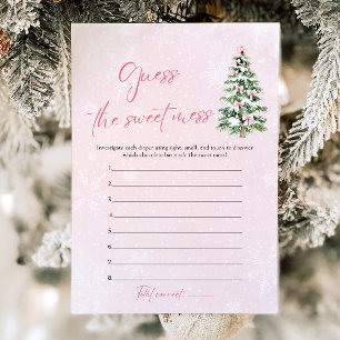 Invitation Bows Baby shower de Noël Devinez le doux mess