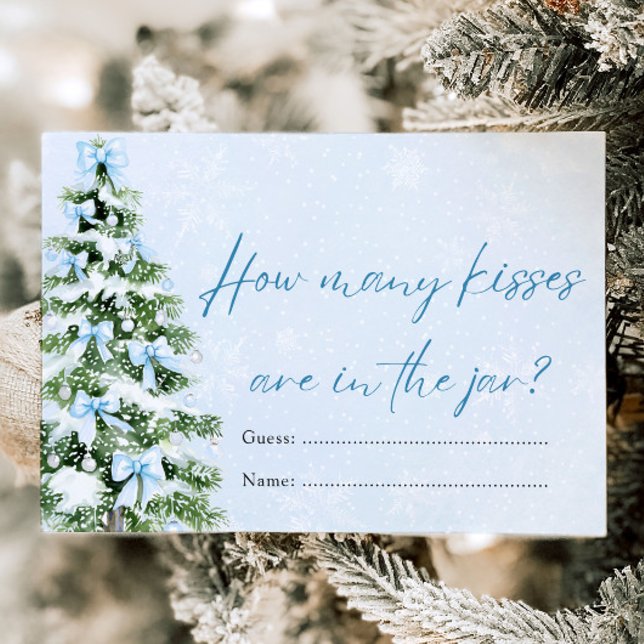 Invitation Bows Christmas How Many Kisses Baby Shower Game (Bows Christmas How Many Kisses Baby Shower Game)