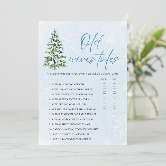 Invitation Bows Christmas Old Wives Tales Baby Shower Game (Debout devant)