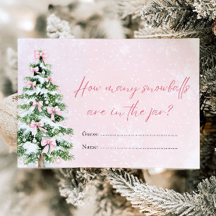 Invitation Bows Noël Combien de boules de neige Baby shower J