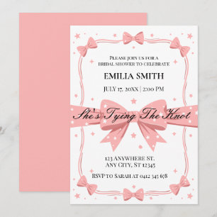 Invitation Bows rose vif Elle noue la Fête des mariées de noe