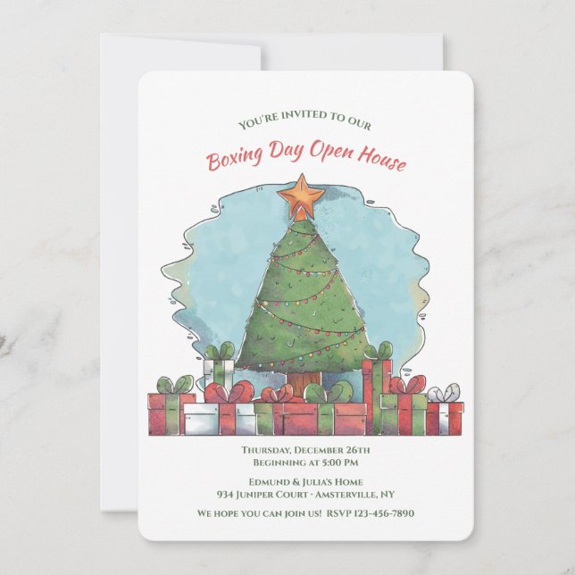 Invitation Boxing Day Tree (Devant)