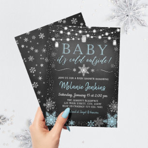 Invitation Boy Baby It's Cold Outside Baby Shower