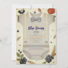 Boy baby shower autum chute burlap bodysuit invita