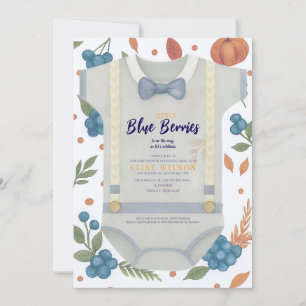 Invitation Boy baby shower autum chute burlap bodysuit invita