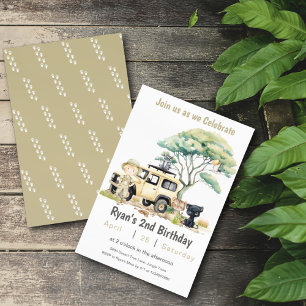 Invitation Boy Birthday Jungle Safari Wild Party
