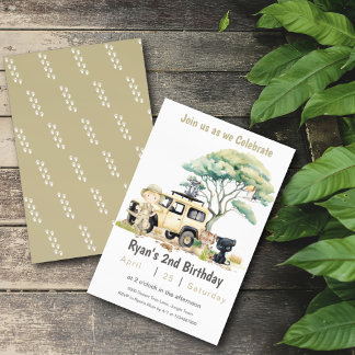 Invitation Boy Birthday Jungle Safari Wild Party