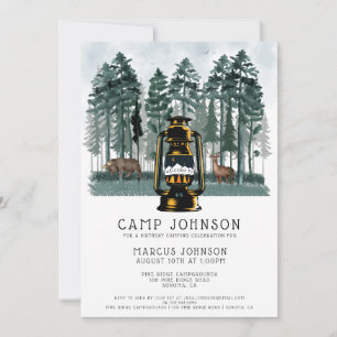 Invitation Boy Forest Woodland Camping Fête d'anniversaire