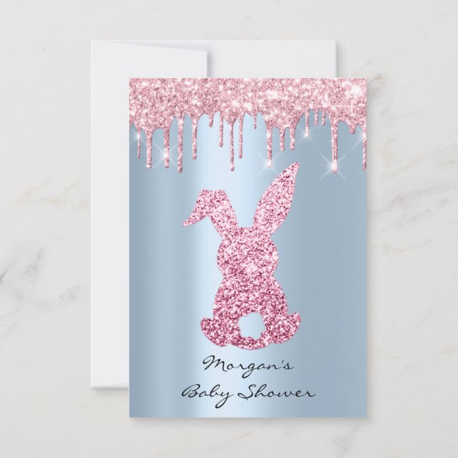 Invitation Boy Gir Parties scintillant gouttes Baby shower bl (Dos)