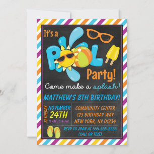Invitation Boy Pool Anniversaire