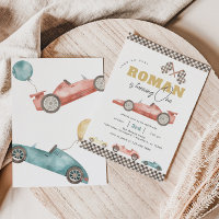 Boy Retro Race Car fête d'anniversaire