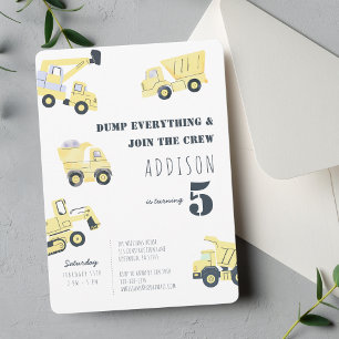 Invitation Boy Truck fête d'anniversaire