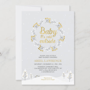 Invitation Boy Winter Wonderland Baby shower, Or