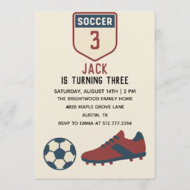 Invitation Boys 3rd Modern Sporty Soccer Birthday 