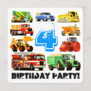 Invitation Boys 4Anniversaire de la Fête des Camions de Const