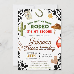 Invitation Boys Ain't My First Rodeo Cowboy 2e anniversaire