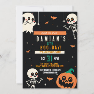 Invitation Boys Halloween Enfants Citrouille fête d'anniversa