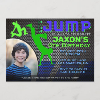 Invitation Boy's Jump Photo Birthday Party