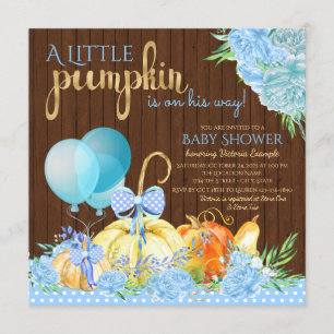 Invitation Boys Little Citrouille Rustic Wood Fall Baby showe
