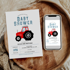 Invitation Boys mignon ferme rustique Baby shower tracteur ro