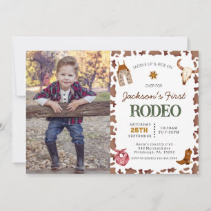 Invitation Boys My First Rodeo Cowboy 1st Birthday photo