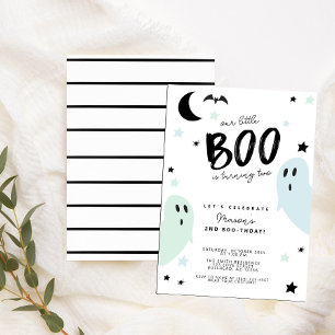 Invitation Boy's Pastel Little Boo Ghost Halloween Anniversai