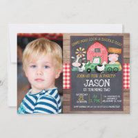 Boys Photo Farm Green Tractor Chalkboard Anniversa