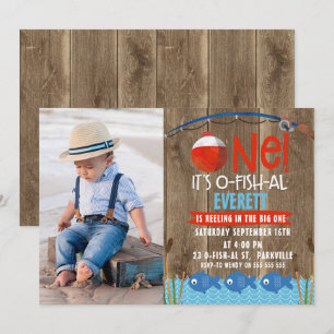 Invitation Boy's Photo Son Ofish-al 1er Anniversaire Invitati