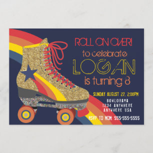 Invitation Boys Roller Skating Party, skate, roller disco