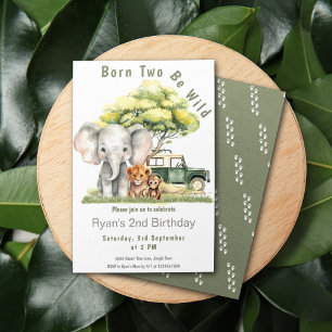 Invitation Boys Wild Jungle Safari Anniversaire