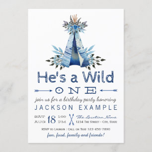 Invitation Boys Wild One Birthday Party Premier anniversaire