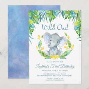 Invitation Boys Wild One Safari 1ère fête d'anniversaire