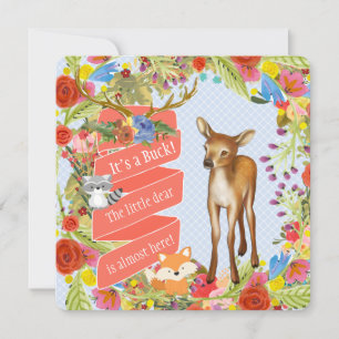 Invitation Boys Woodland Deer Baby shower