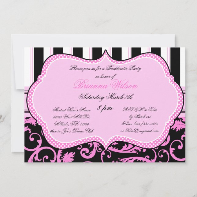 Invitation Bra and Panty Size Bachelorette Party (Devant)