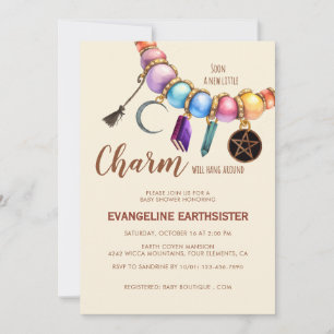 Invitation Bracelet Charme Aquarelle Baby Shower Païen