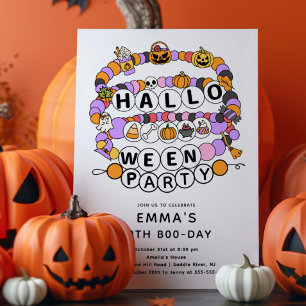 Invitation Bracelet d'amitié Halloween Anniversaire