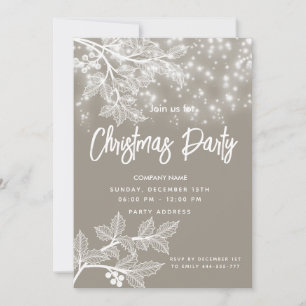 Invitation Braches de Noël étincelantes Noël d'entreprise