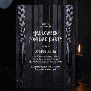 Invitation Braids gothiques noirs et gris Halloween Costume P