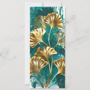 Invitation Branche avec Feuilles d'or Ginko Biloba