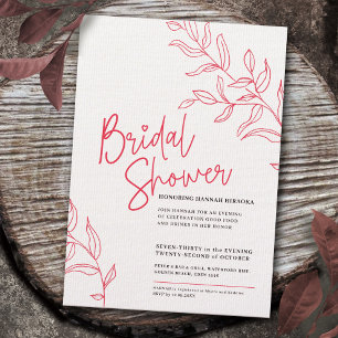 Invitation Branche blanche rose rose de la douche nuptiale fe