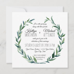 Invitation Branche de feuille d'olive de courge de laurier co