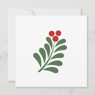 Invitation Branche de la feuille de Noël