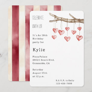 Invitation Branche de l'arbre cardiaque Anniversaire