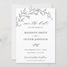 Invitation Branche de Laurel minimaliste Feuilleté Enregistre