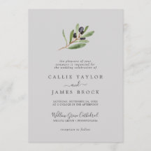 Branche d'olive moderne | Mariage officiel gris