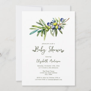 Invitation Branche d'olivier italienne moderne pour mariage e