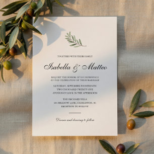 Invitation Branche d'olivier minimaliste   Élégant