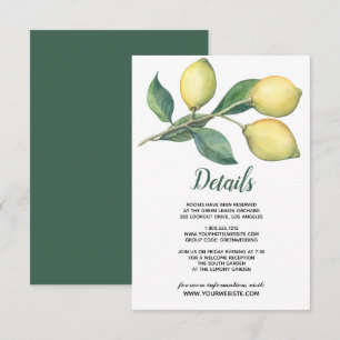 Invitation Branche du citron   Détails de l'invité Mariage