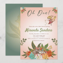 Invitation Branché Enchanted Sweet Deer Woodland Wild Animal
