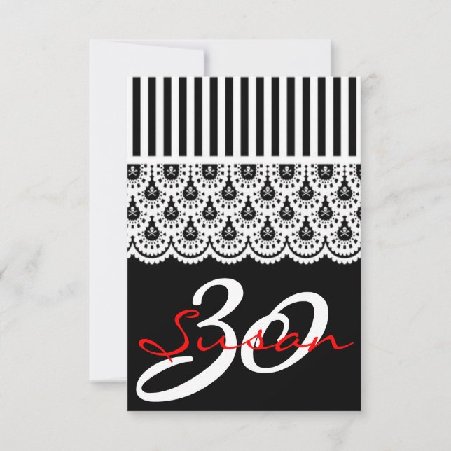 Invitation branchée de la femme au 30e anniversair (Devant)